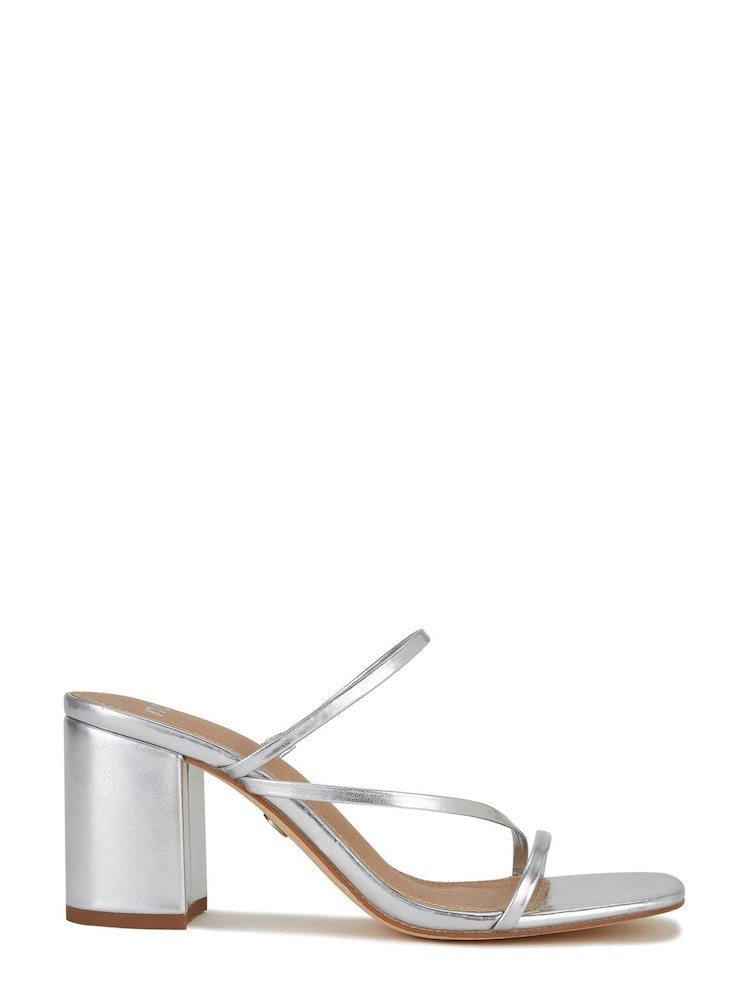 Novo Silver Wide FIt Nata Block Heel Mule - Image 1 of 4 Novo Silver Wide FIt Nata Block Heel Mule - Image 1 of 4