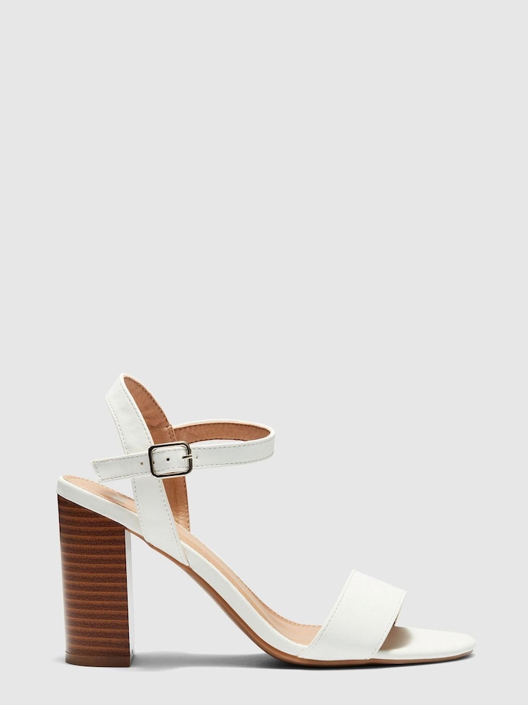 Novo White Regular Fit Mills Block Heel Sandal - Image 2 of 4