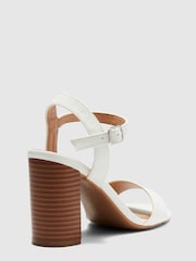Novo White Regular Fit Mills Block Heel Sandal - Image 3 of 4