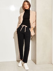 Lipsy Black Knitted Roll Neck Ribbed Button Detail Long Sleeve Jumper - Image 3 of 4