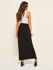 Friends Like These Black Tie Detail Jersey Summer Maxi Skirt - Image 2 of 4