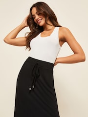 Friends Like These Black Tie Detail Jersey Summer Maxi Skirt - Image 4 of 4