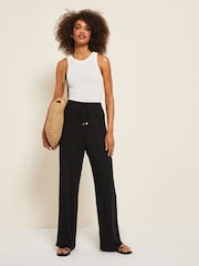 Friends Like These Black Jersey Wide Leg Trousers - Image 3 of 4