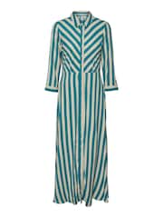 Y.A.S Green & White Stripe Maxi Length Shirt Dress - Image 5 of 5