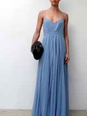 Religion Blue Olsen Maxi Dress With Spaghetti Straps And Full Skirt - Image 1 of 5