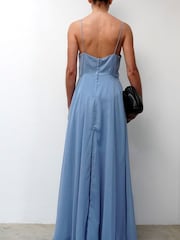 Religion Blue Olsen Maxi Dress With Spaghetti Straps And Full Skirt - Image 2 of 5