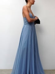 Religion Blue Olsen Maxi Dress With Spaghetti Straps And Full Skirt - Image 3 of 5