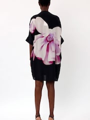 Religion Black & Pink Tunic Shirt Dress In Beautiful Floral Print - Image 3 of 5