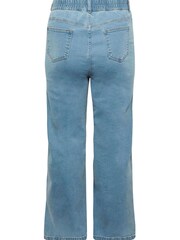 Yours Curve Blue Light Wash Wide Leg Elastic Waist Jean - Image 5 of 5