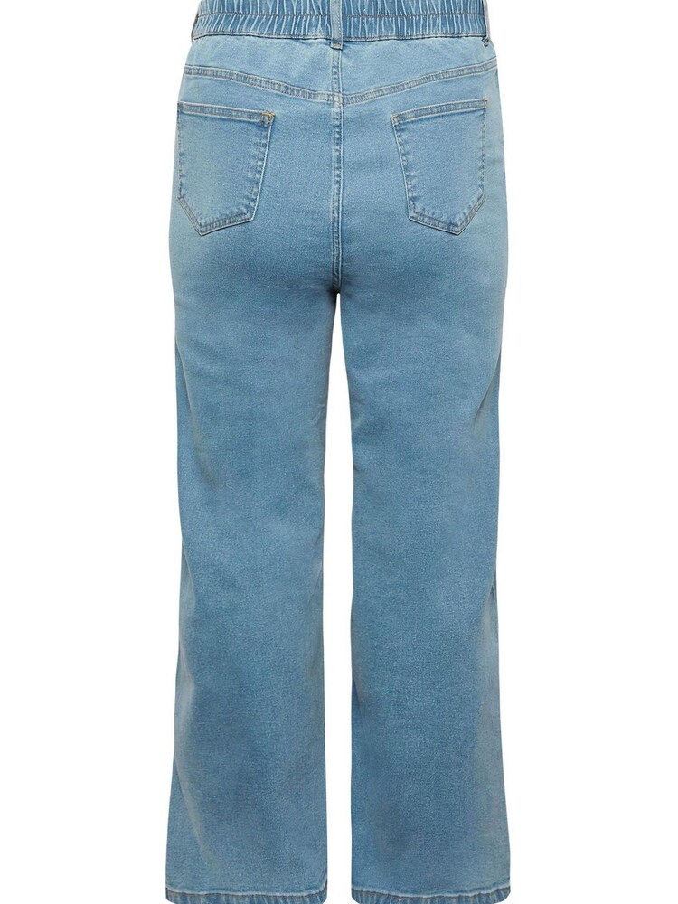 Yours Curve Blue Light Wash Wide Leg Elastic Waist Jean - Image 5 of 5