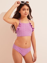 Lipsy Lilac Broderie Bikini - Image 1 of 4