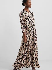 Y.A.S Leopard Print Maxi Length Shirt Dress - Image 2 of 5