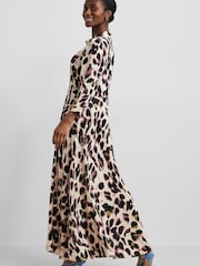 Y.A.S Leopard Print Maxi Length Shirt Dress - Image 3 of 5