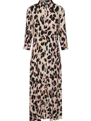 Y.A.S Leopard Print Maxi Length Shirt Dress - Image 5 of 5