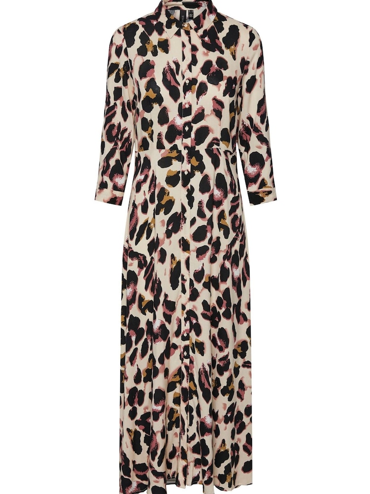 Y.A.S Leopard Print Maxi Length Shirt Dress - Image 5 of 5