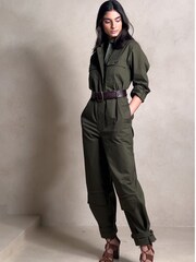 Banana Republic Green Paola Utility Jumpsuit - Image 1 of 5