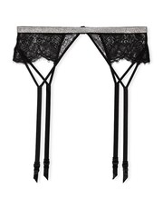Victoria's Secret Black Shine Strap Lace Suspenders - Image 1 of 2