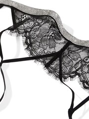 Victoria's Secret Black Shine Strap Lace Suspenders - Image 2 of 2
