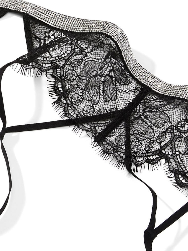 Victoria's Secret Black Shine Strap Lace Suspenders - Image 2 of 2