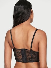 Victoria's Secret Black Floral Ribbon Slot Lace Corset Bra Top - Image 3 of 5