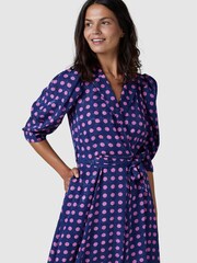 Closet Purple & Pink Polka Dot Collar Revere Dress - Image 3 of 5