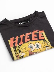 Vanilla Underground Grey SpongeBob SquarePants Cropped T-Shirt - Image 3 of 5