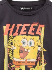 Vanilla Underground Grey SpongeBob SquarePants Cropped T-Shirt - Image 4 of 5