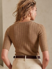 Banana Republic Khaki Green Carino Merino Jumper - Image 2 of 4