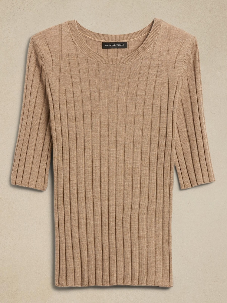 Banana Republic Khaki Green Carino Merino Jumper - Image 4 of 4