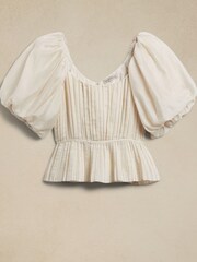 Banana Republic White Kali Pleated Top - Image 4 of 4