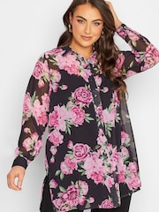Yours Curve Black London Boyfriend Shirt - Image 1 of 4