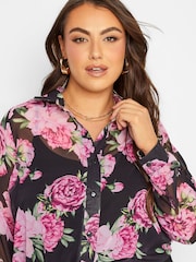 Yours Curve Black London Boyfriend Shirt - Image 4 of 4