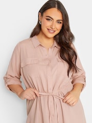 Pink - Yours Curve Utility-Tunika mit Leinenanteil - Bild 4 von 4