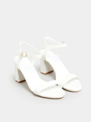 Yours Curve White Extra Wide Fit Wide Fit Block Heel Sandal - Image 3 of 5