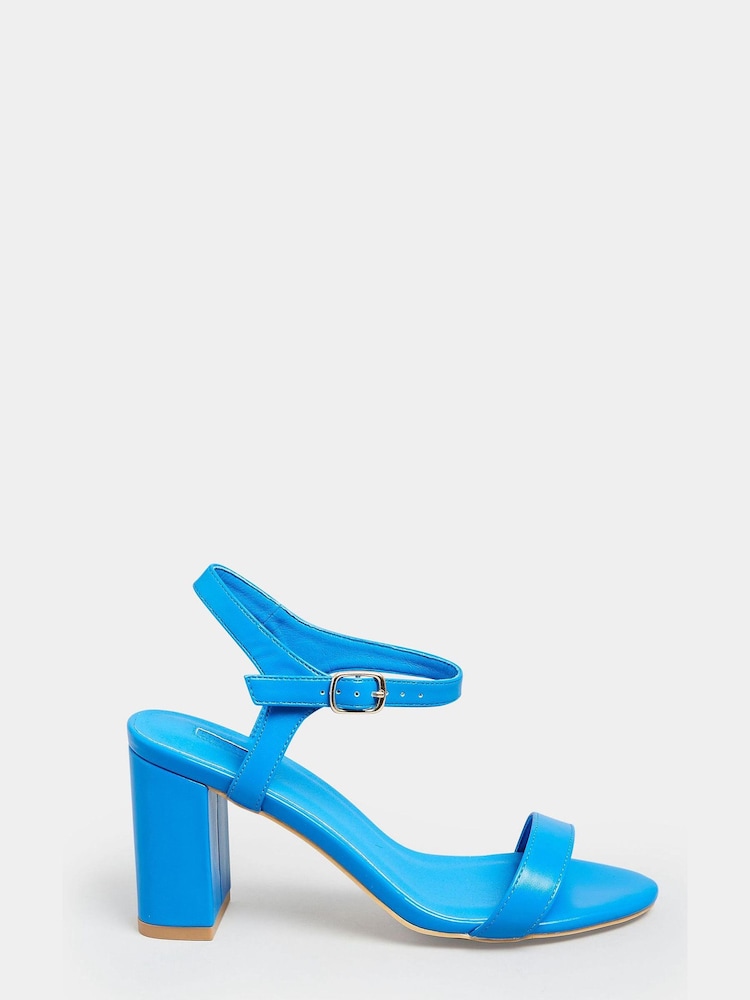 Yours Curve Blue Wide FIt Wide Fit Block Heel Sandal - Image 2 of 5 Yours Curve Blue Wide FIt Wide Fit Block Heel Sandal - Image 2 of 5