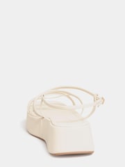 Yours Curve White Extra-Wide Fit Strappy Flatform - Image 4 of 5