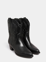 Yours Curve Black Extra-Wide Fit Cowboy Ankle Boot - Image 2 of 5