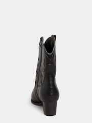 Yours Curve Black Extra-Wide Fit Cowboy Ankle Boot - Image 4 of 5