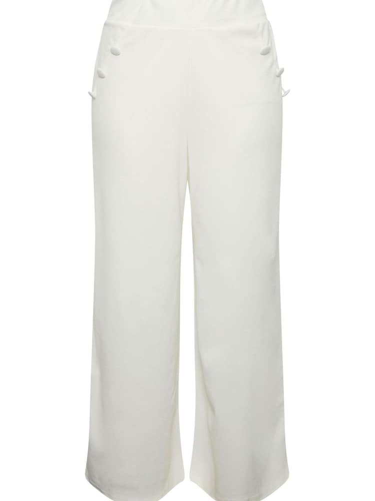 Yours Curve White London Button Detail Trouser - Image 1 of 3 Yours Curve White London Button Detail Trouser - Image 1 of 3