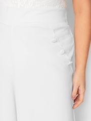 Yours Curve White London Button Detail Trouser - Image 3 of 3