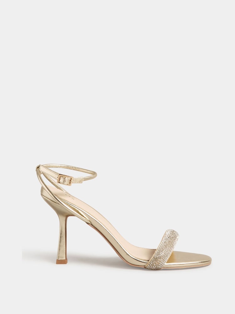 Gold - Long Tall Sally Sandalen mit strassbesetztem Absatz - Bild 2 von 5 Gold - Long Tall Sally Sandalen mit strassbesetztem Absatz - Bild 2 von 5
