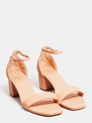 Long Tall Sally Nude PU Block Heel Sandal - Image 2 of 5