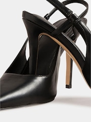 Long Tall Sally Black Sling Back Court Shoe - Image 5 of 5