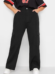 Yours Curve Black Cargo Jean - Image 2 of 6