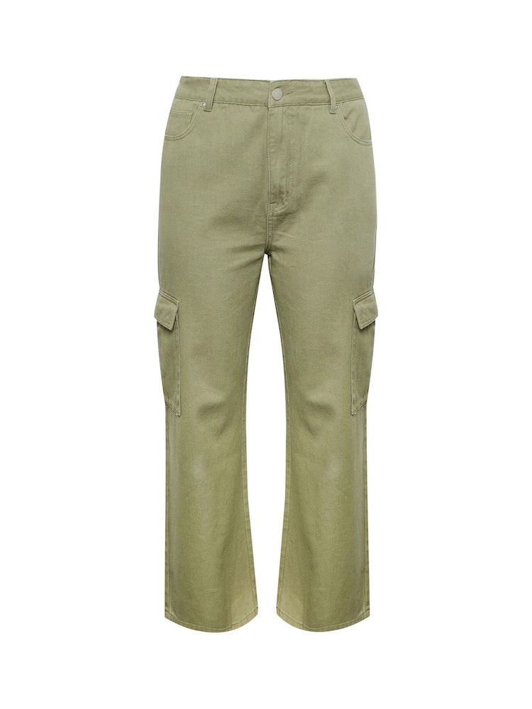 Yours Curve Green Cargo Jean - Image 1 of 5