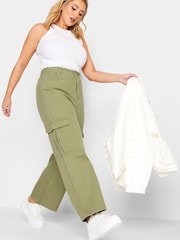 Yours Curve Green Cargo Jean - Image 2 of 5