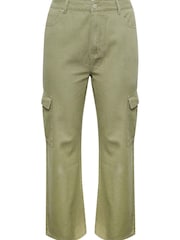 Yours Curve Green Cargo Jean - Image 4 of 5
