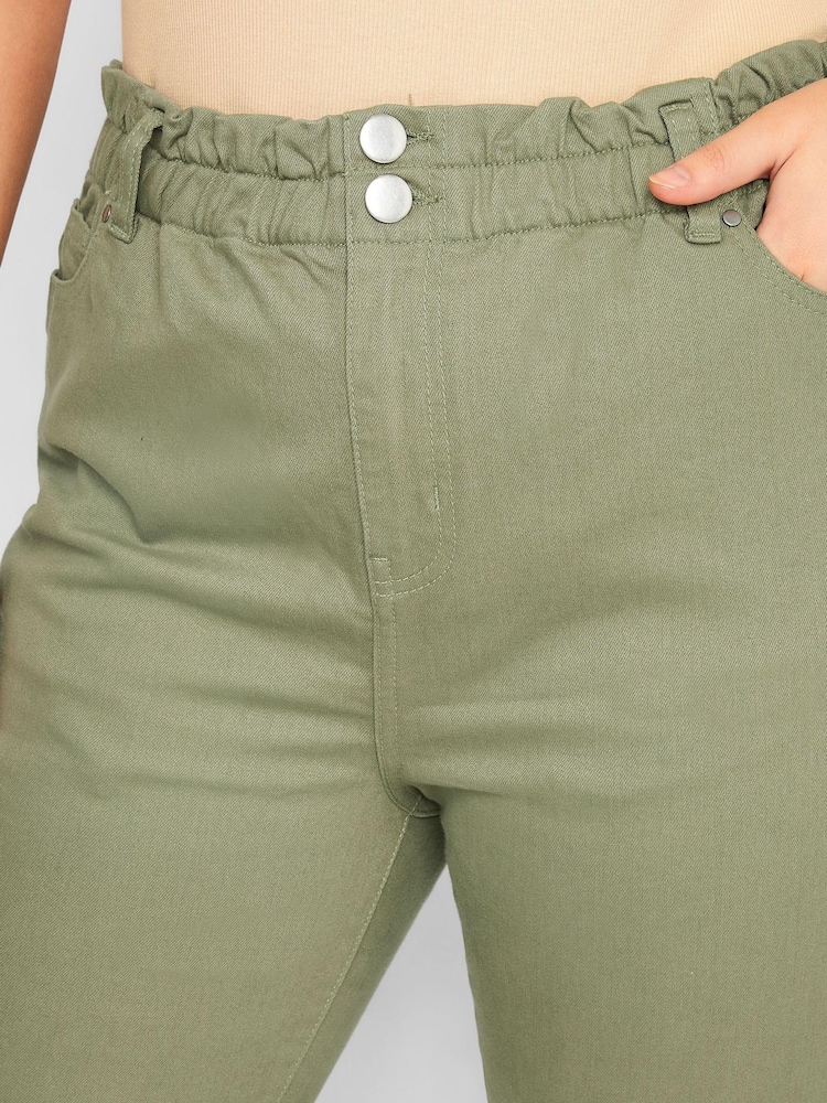 Yours Curve Green Elastic Waist Mom Jean - Image 3 of 5