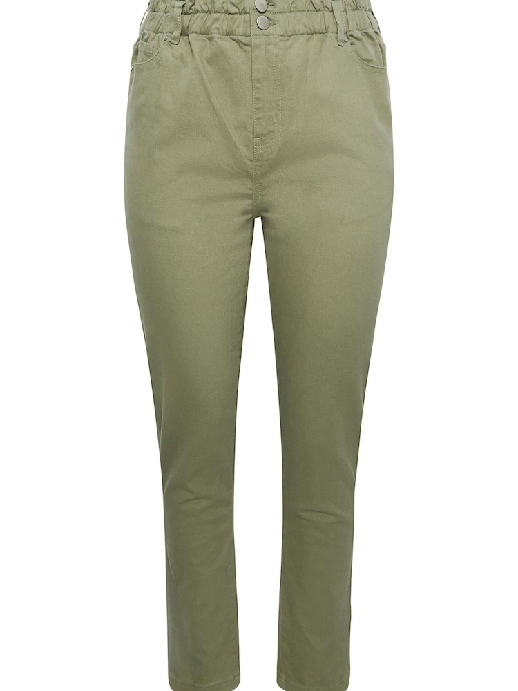 Yours Curve Green Elastic Waist Mom Jean - Image 4 of 5