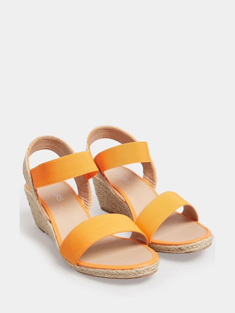 Yours Curve Orange Extra-Wide Fit Espadrille Wedge - Image 1 of 4